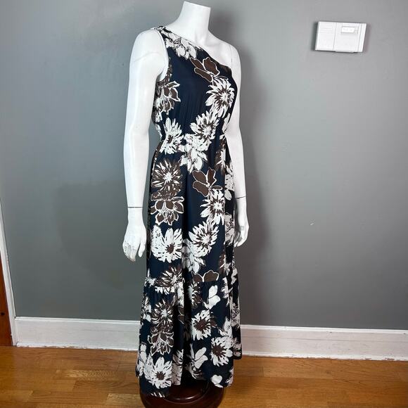 Revolve Drew maxi dress extra small Hawaiian one shoulder black event DRAMA - Picture 4 of 15